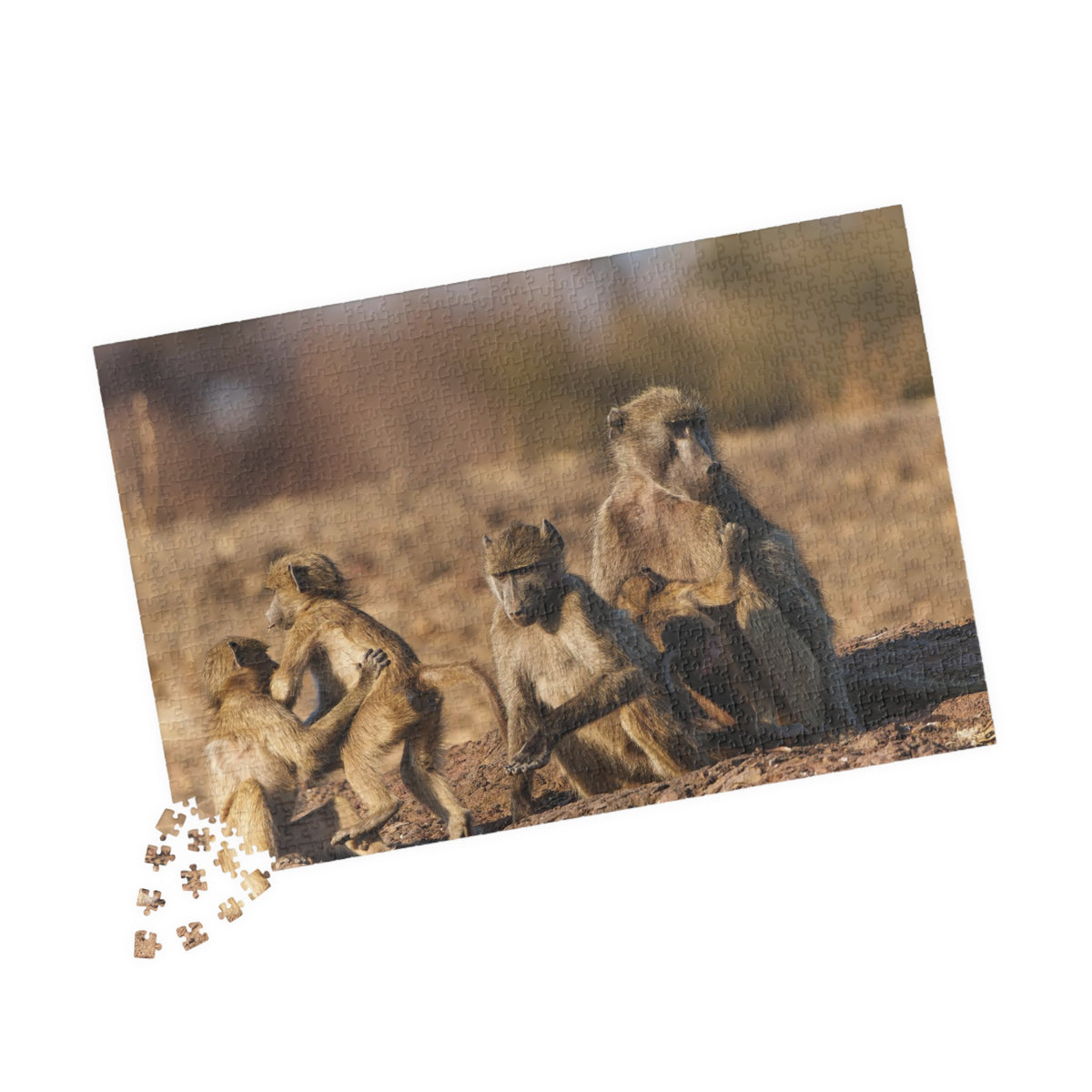 Baboon Family Wildlife Puzzle — Scenic African Safari Jigsaw (110–1014 pcs)