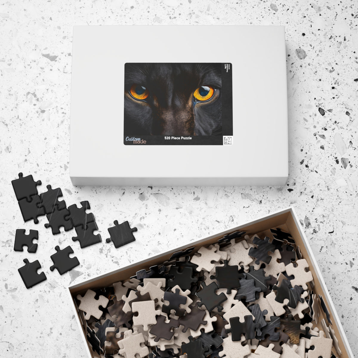 Black Cat Eyes Jigsaw Puzzle — 110/252/520/1014-Piece Cat Puzzle