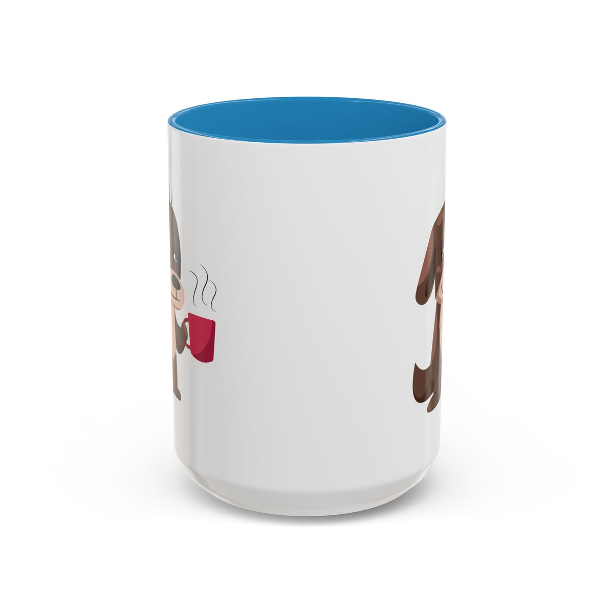 Cute Coffee Dog Mug — Adorable Puppy Holding Coffee Accent Mug (11/15 oz)