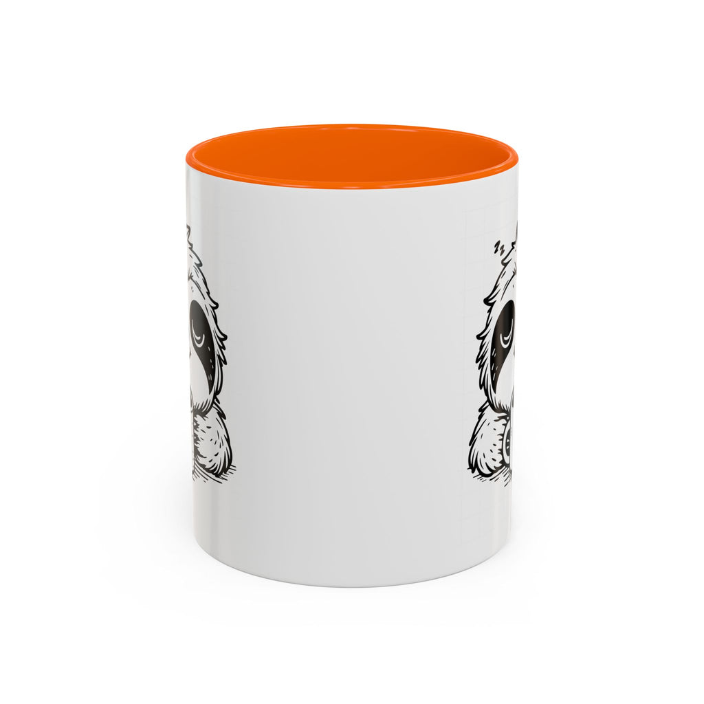 Cute Sloth Coffee Mug (Accent, 11/15oz) — Adorable Cartoon Sloth Holding Coffee Cup