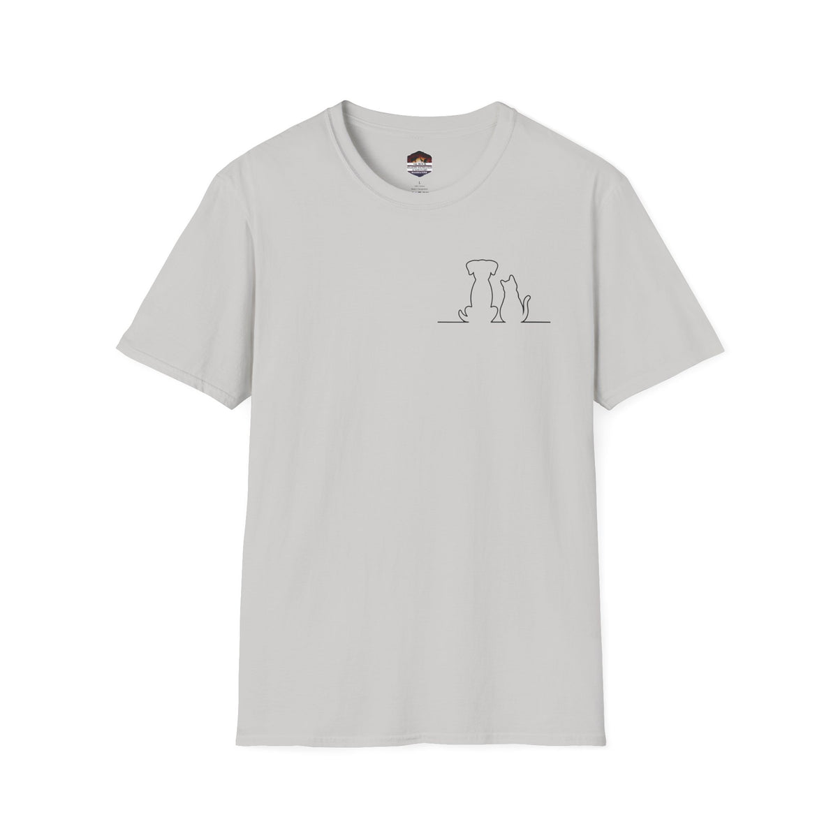 Dog and Cat Outline Tee — Minimal Pet Silhouette T-Shirt