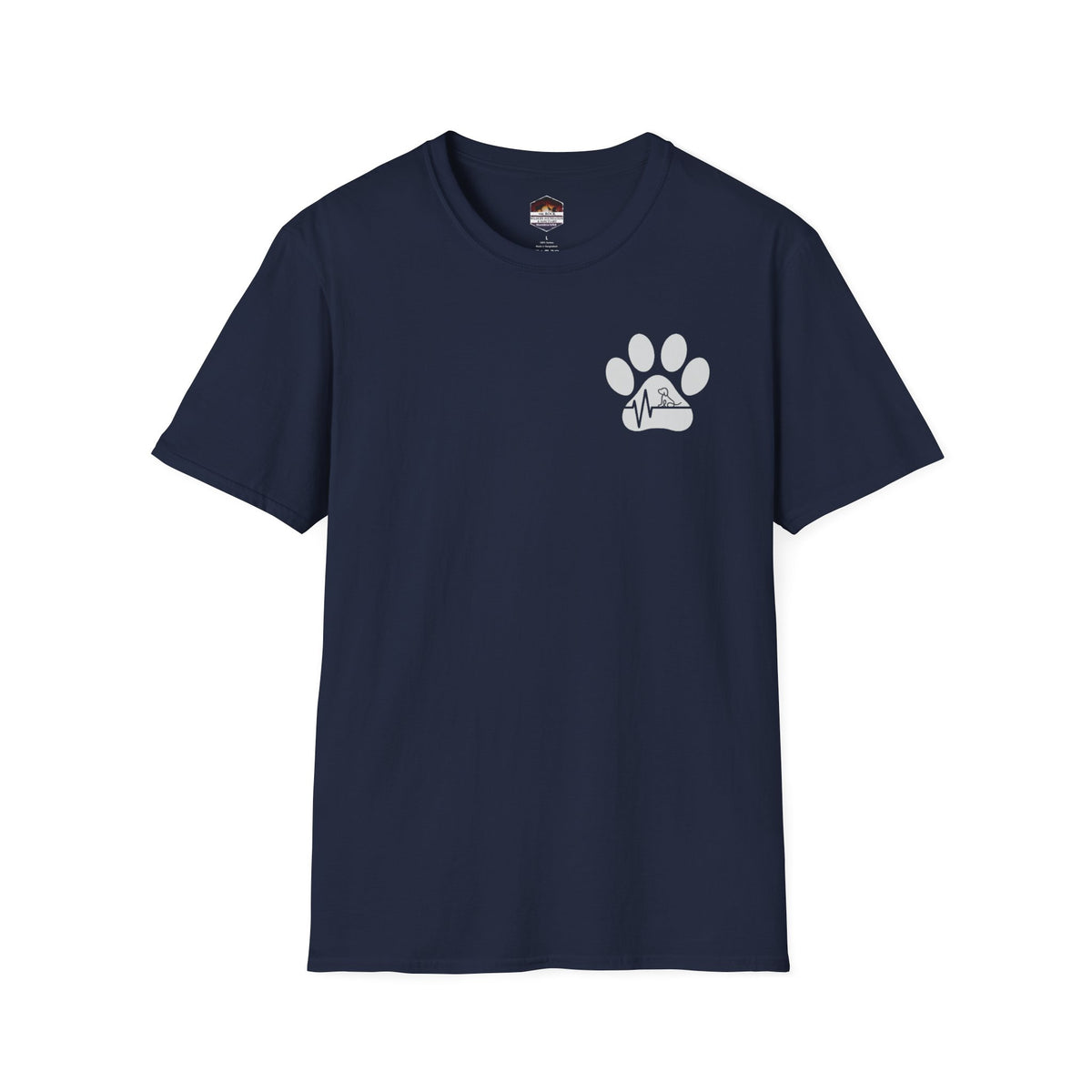 T-Shirt — Paw & Heartbeat EKG Design (Pet Lover Tee)