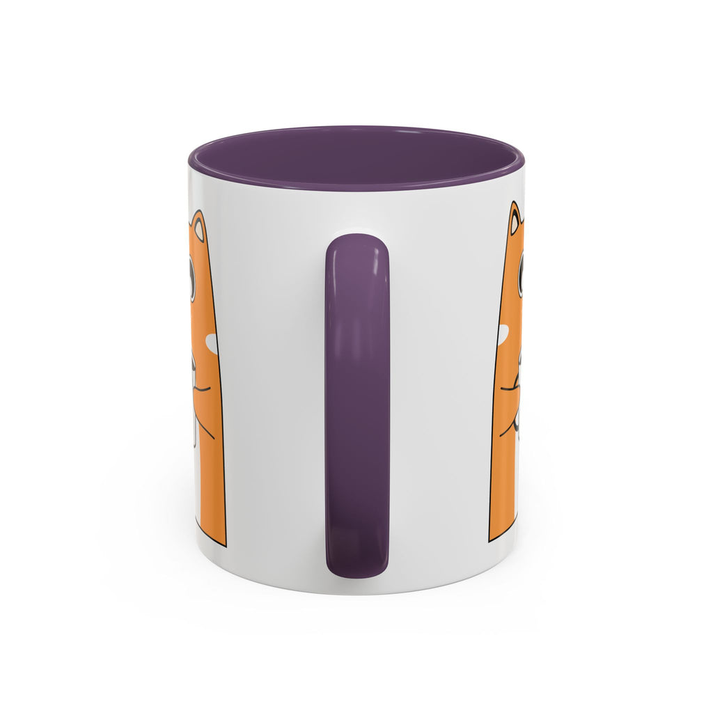 Sleepy Cat Accent Mug — 11/15oz Coffee Cup with Cat Design