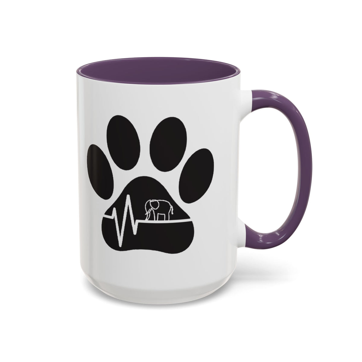 Elephant Paw Coffee Mug — Animal Rescue Heartbeat Accent Mug