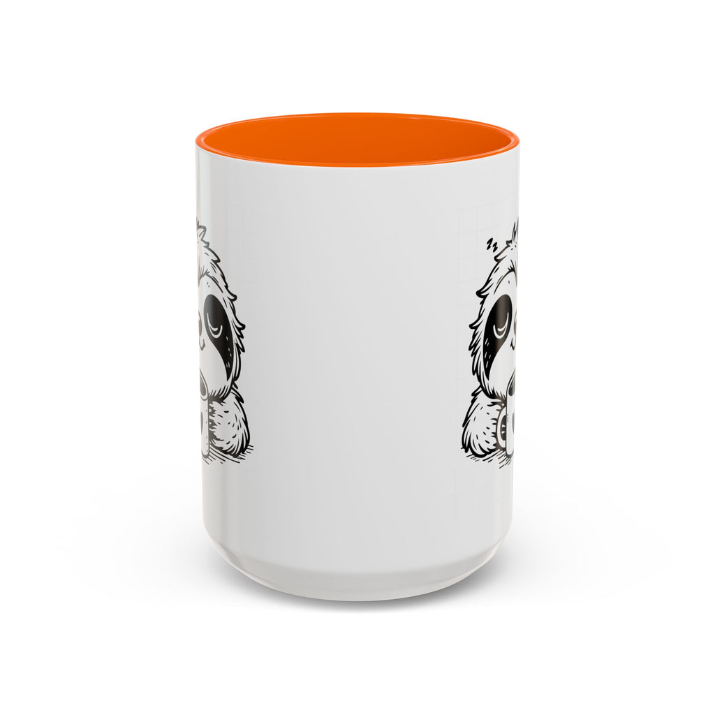 Cute Sloth Coffee Mug (Accent, 11/15oz) — Adorable Cartoon Sloth Holding Coffee Cup