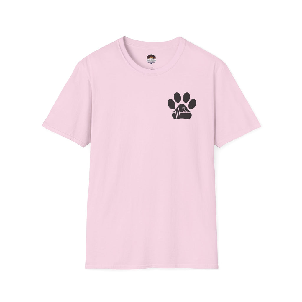 T-Shirt — Paw & Heartbeat EKG Design (Pet Lover Tee)