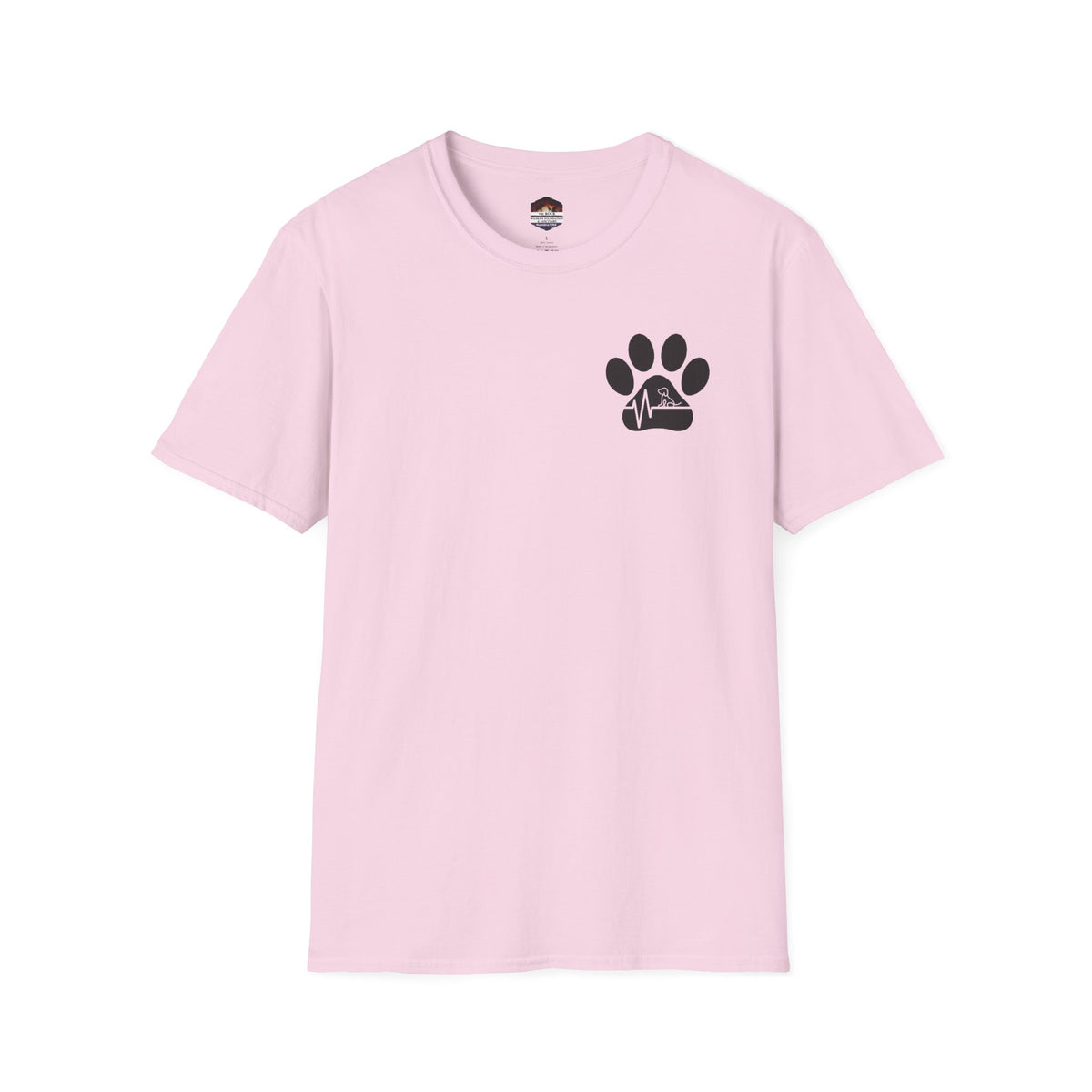 T-Shirt — Paw & Heartbeat EKG Design (Pet Lover Tee)