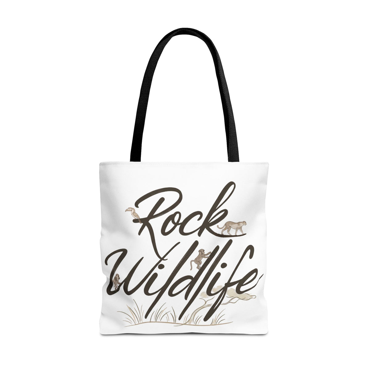 Rock Wildlife Tote Bag — Rustic Nature Animal Print Tote