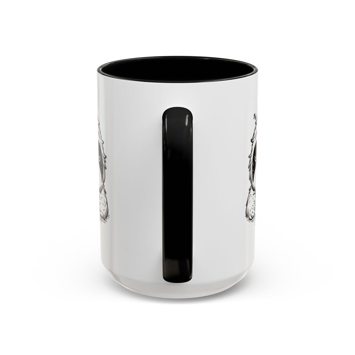 Cute Sloth Coffee Mug (Accent, 11/15oz) — Adorable Cartoon Sloth Holding Coffee Cup