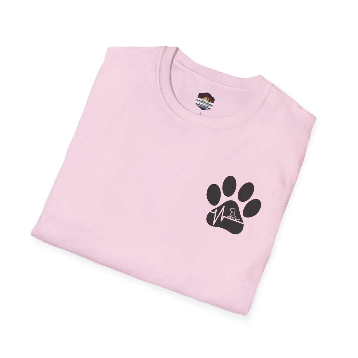 T-Shirt — Paw & Heartbeat EKG Design (Pet Lover Tee)