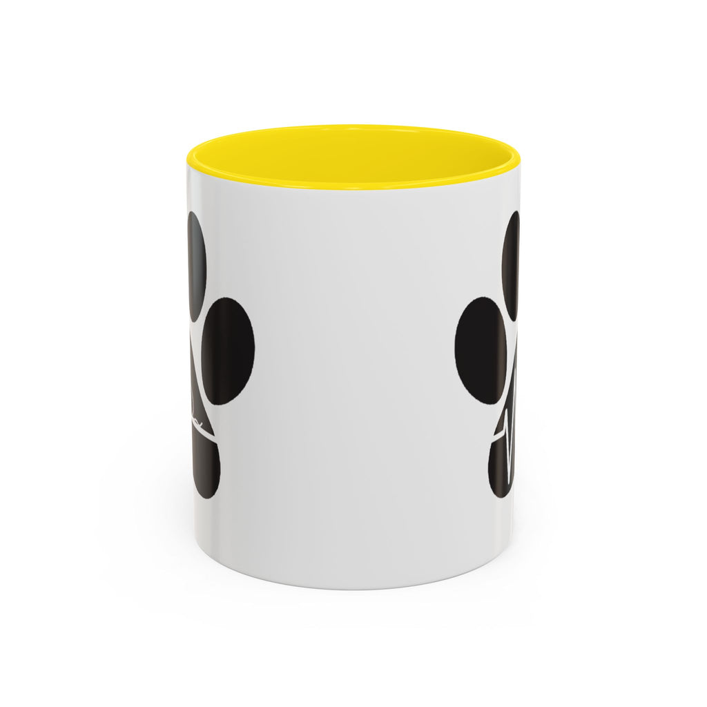 Cat Paw Heartbeat Coffee Mug — Pet Lover Accent Mug (11/15oz)