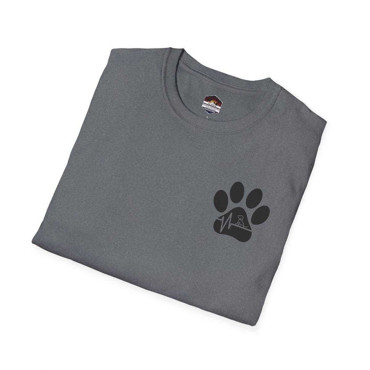 T-Shirt — Paw & Heartbeat EKG Design (Pet Lover Tee)