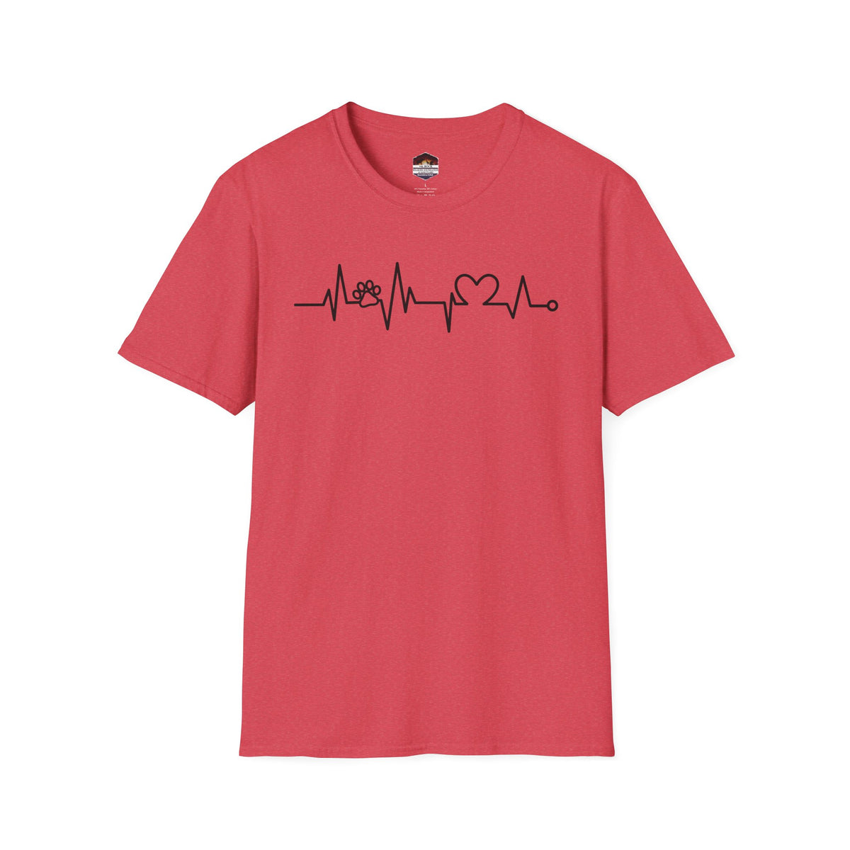 Heartbeat Paw & Heart T-Shirt — Pet Lover EKG Tee