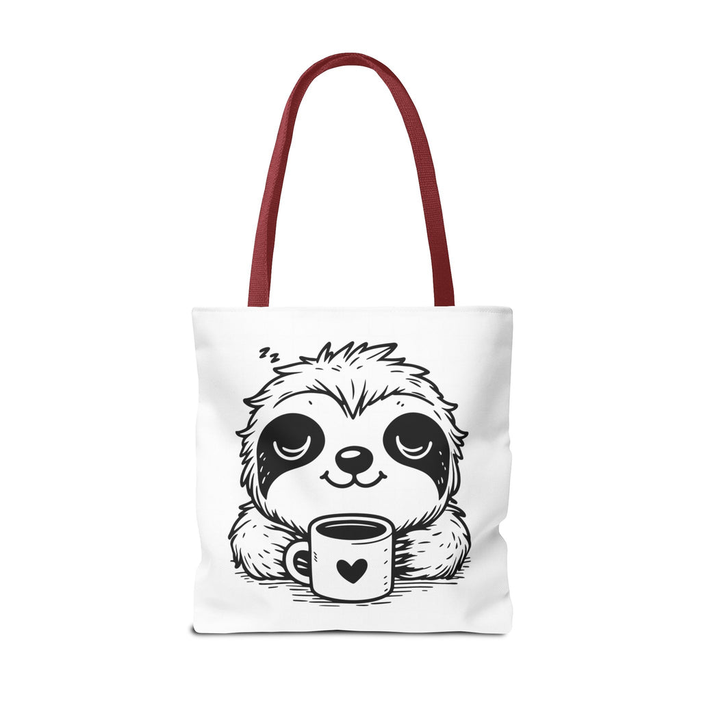 Sloth Coffee Tote Bag — Cute Relaxed Sloth Holding Mug
