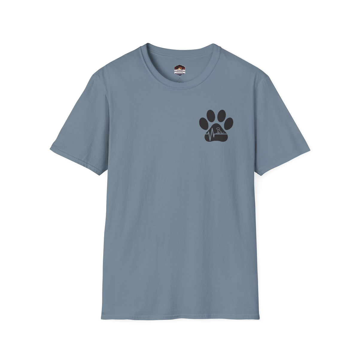 T-Shirt — Paw & Heartbeat EKG Design (Pet Lover Tee)