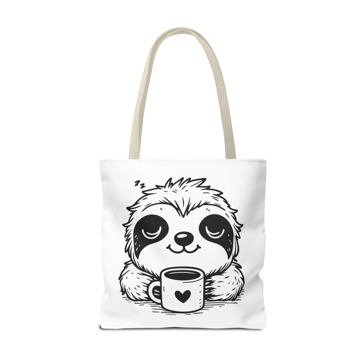 Sloth Coffee Tote Bag — Cute Relaxed Sloth Holding Mug