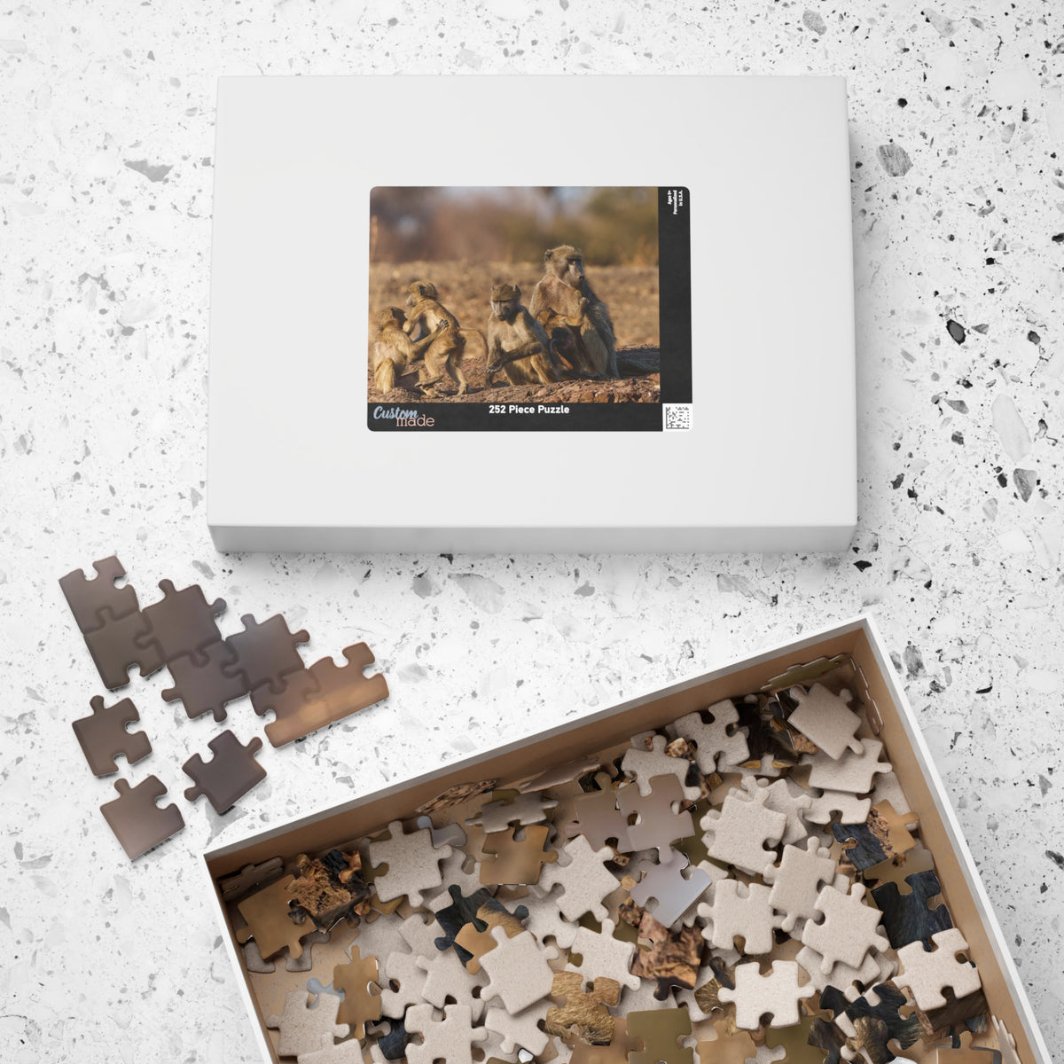 Baboon Family Wildlife Puzzle — Scenic African Safari Jigsaw (110–1014 pcs)