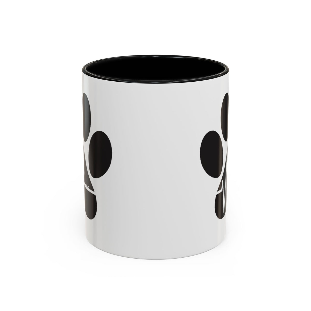 Cat Paw Heartbeat Coffee Mug — Pet Lover Accent Mug (11/15oz)