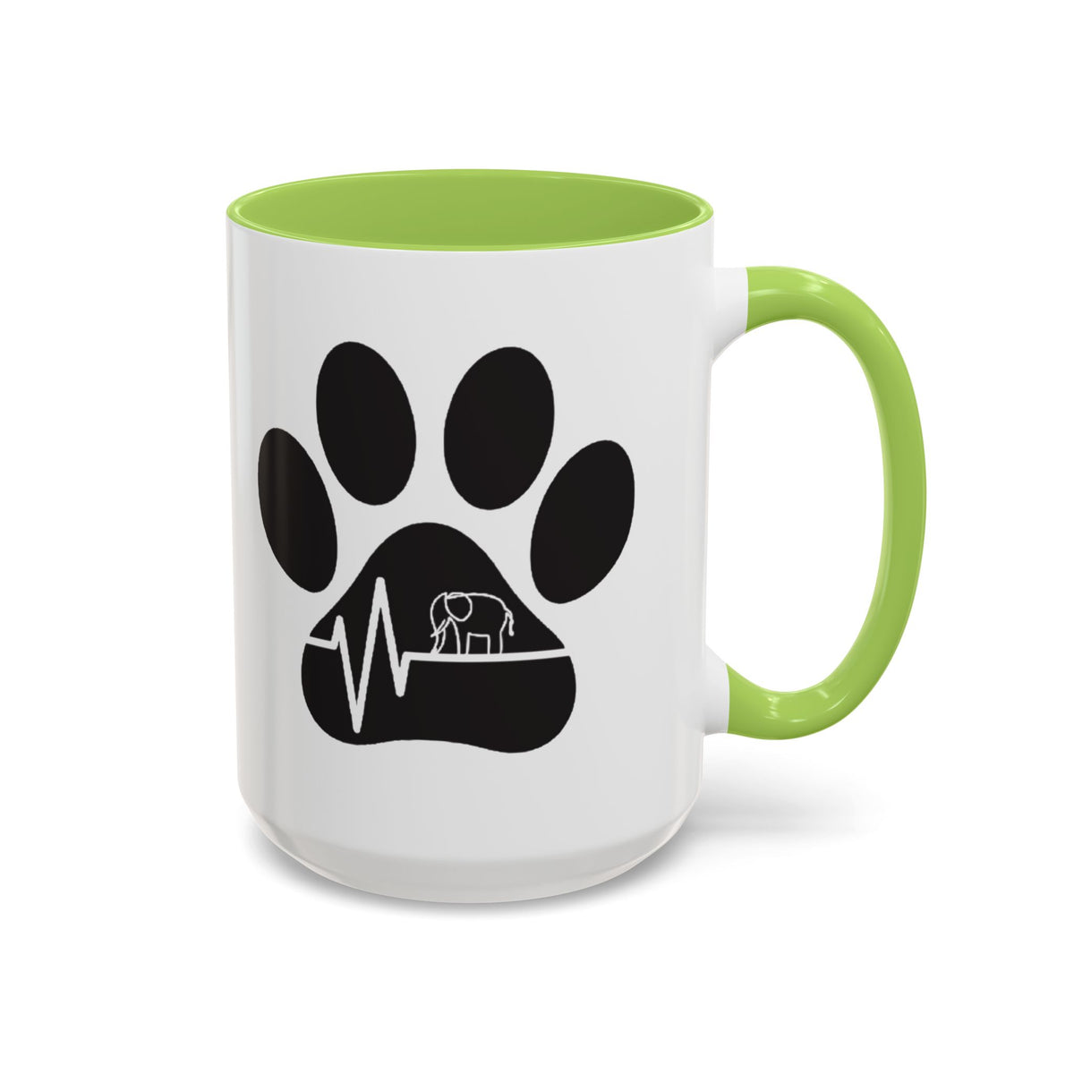 Elephant Paw Coffee Mug — Animal Rescue Heartbeat Accent Mug
