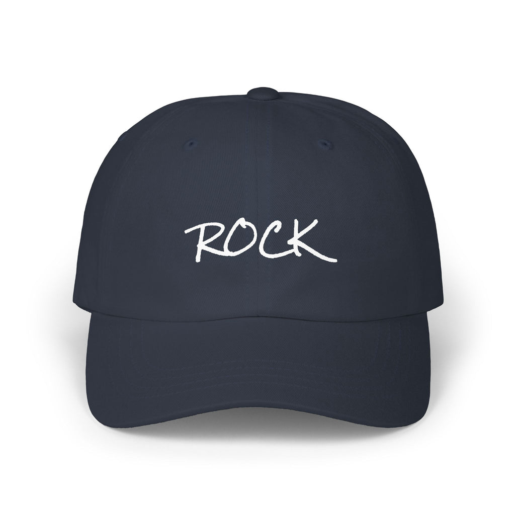 Rock Script Dad Cap — Casual Embroidered Baseball Hat