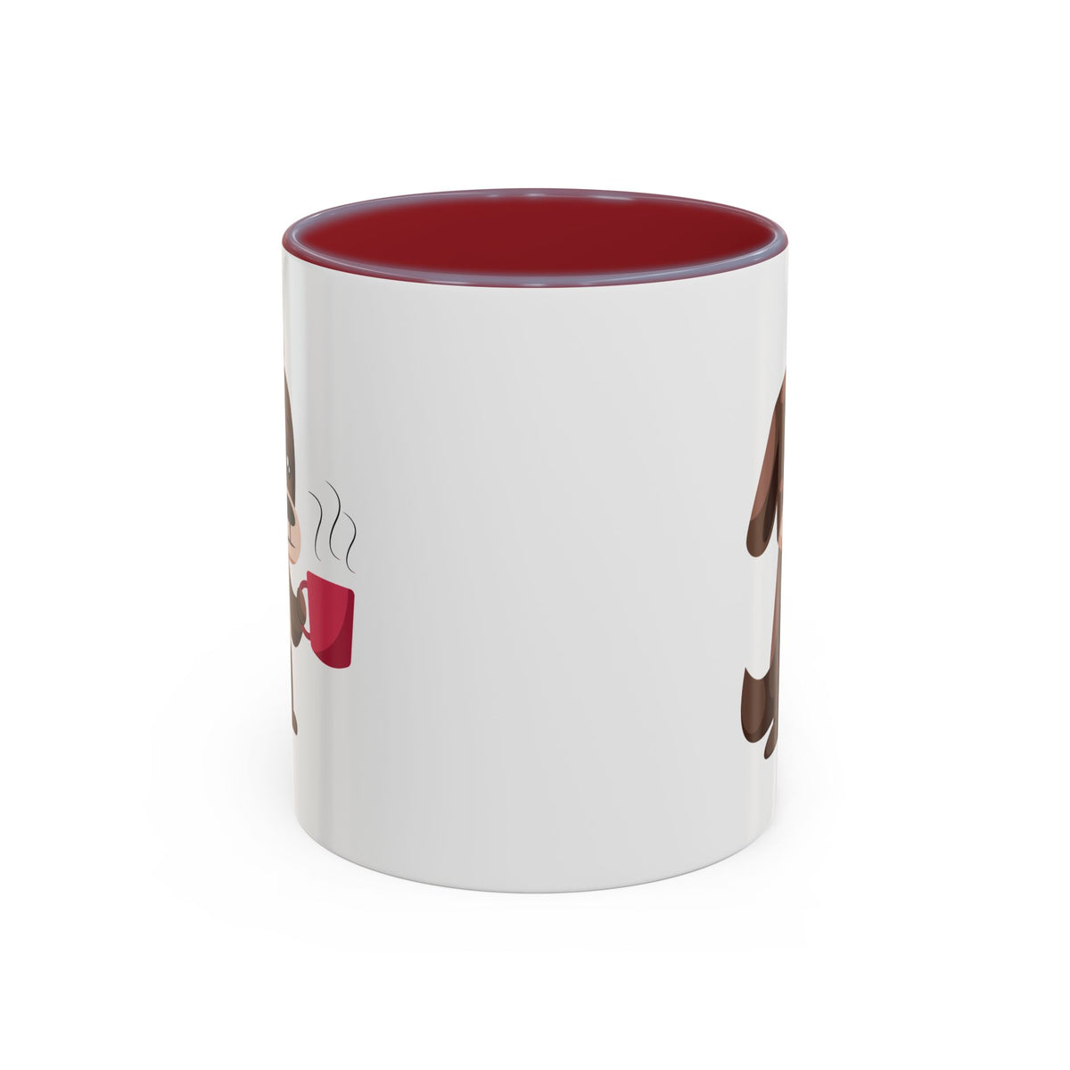 Cute Coffee Dog Mug — Adorable Puppy Holding Coffee Accent Mug (11/15 oz)