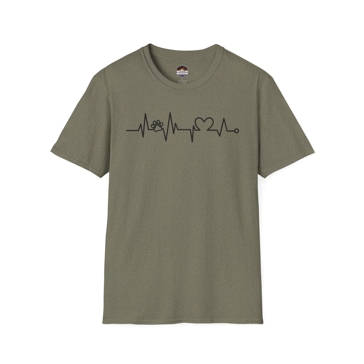 Heartbeat Paw & Heart T-Shirt — Pet Lover EKG Tee