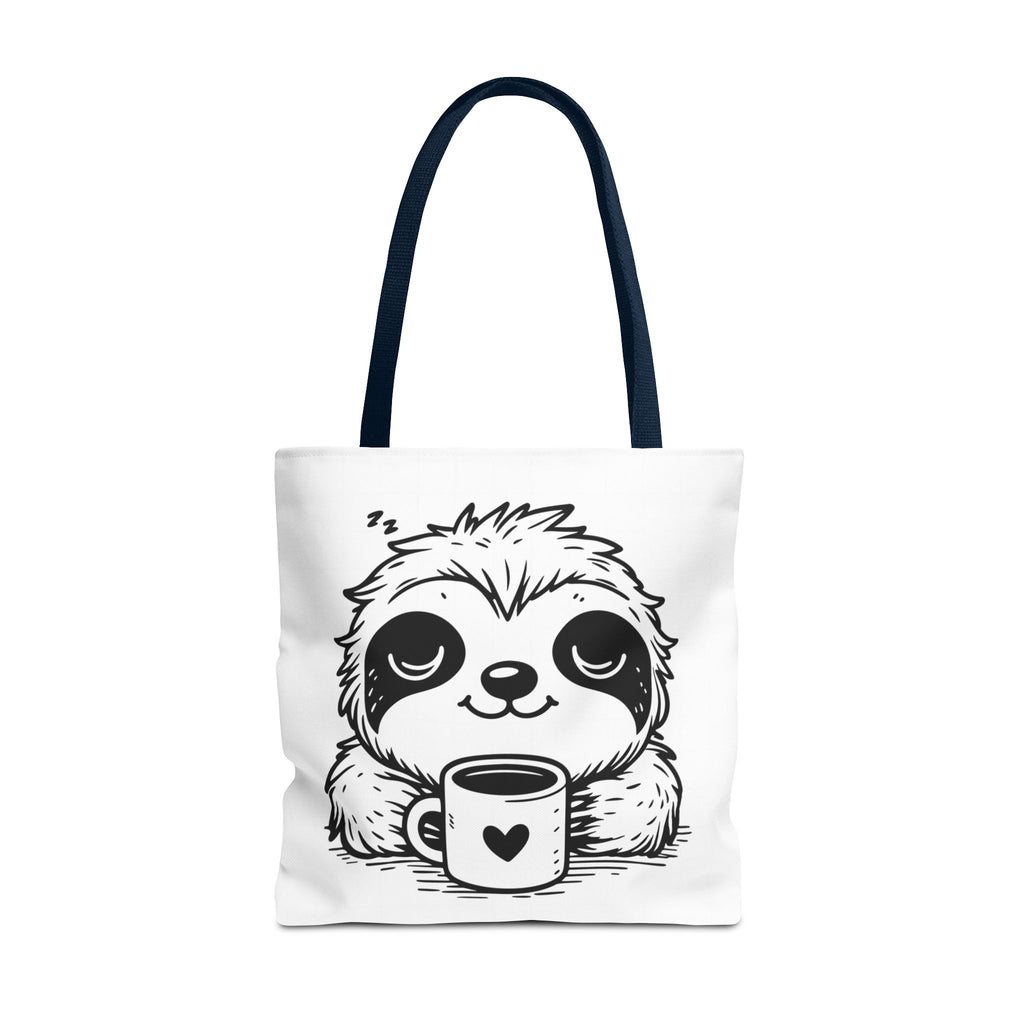 Sloth Coffee Tote Bag — Cute Relaxed Sloth Holding Mug