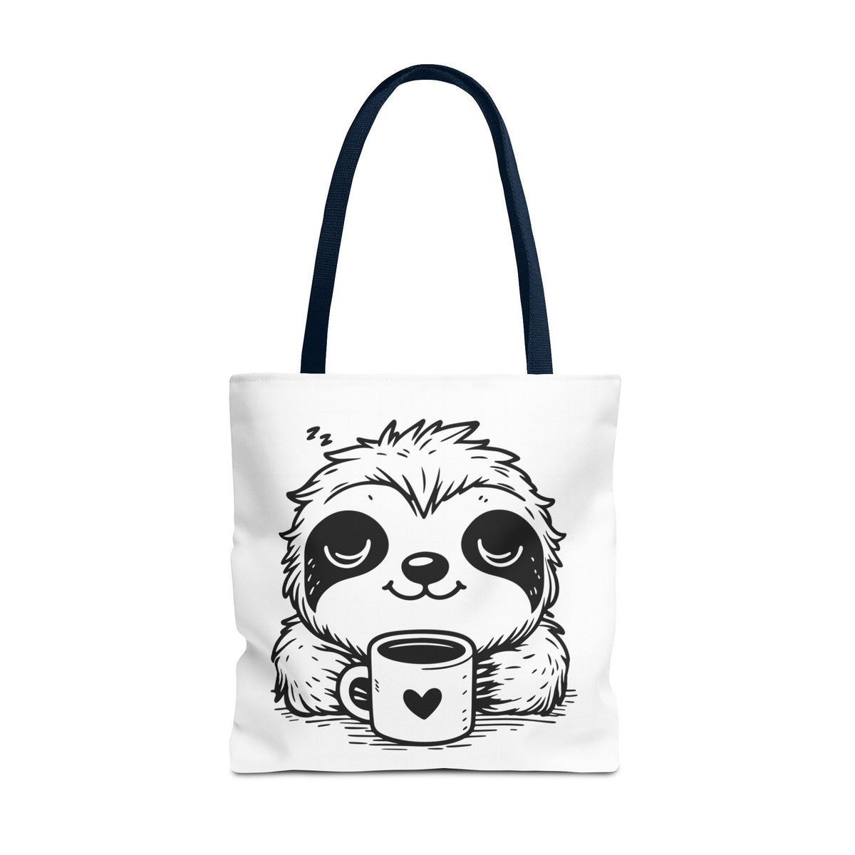 Sloth Coffee Tote Bag — Cute Relaxed Sloth Holding Mug