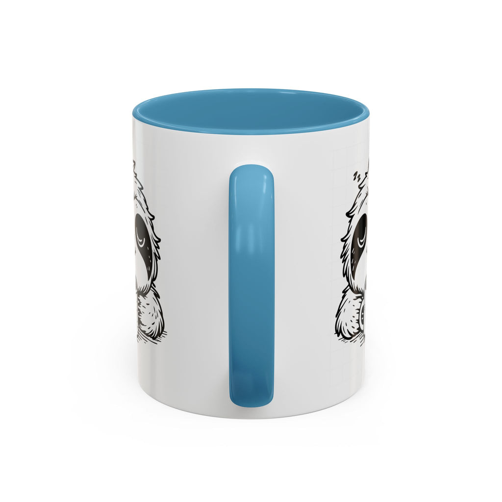Cute Sloth Coffee Mug (Accent, 11/15oz) — Adorable Cartoon Sloth Holding Coffee Cup
