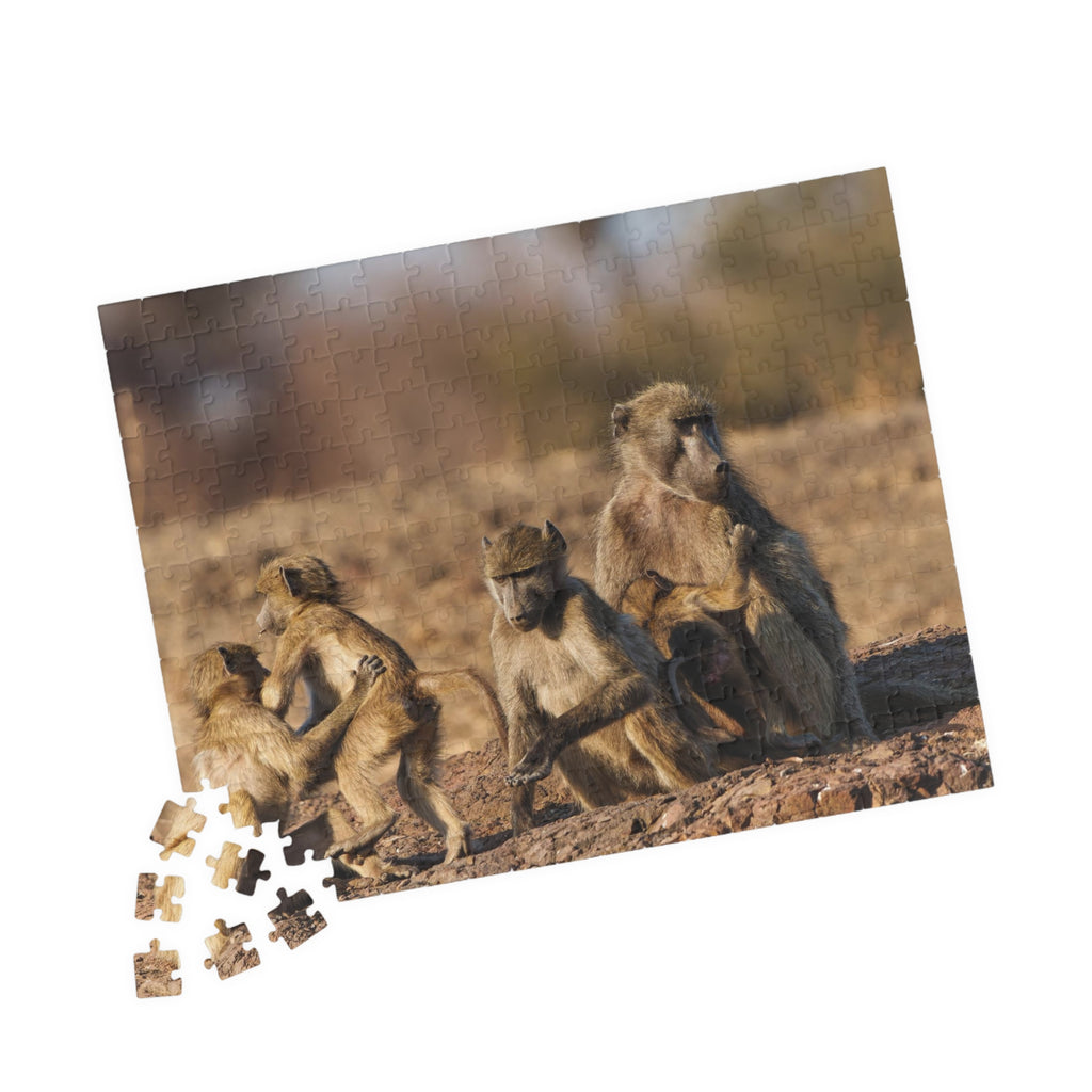 Baboon Family Wildlife Puzzle — Scenic African Safari Jigsaw (110–1014 pcs)