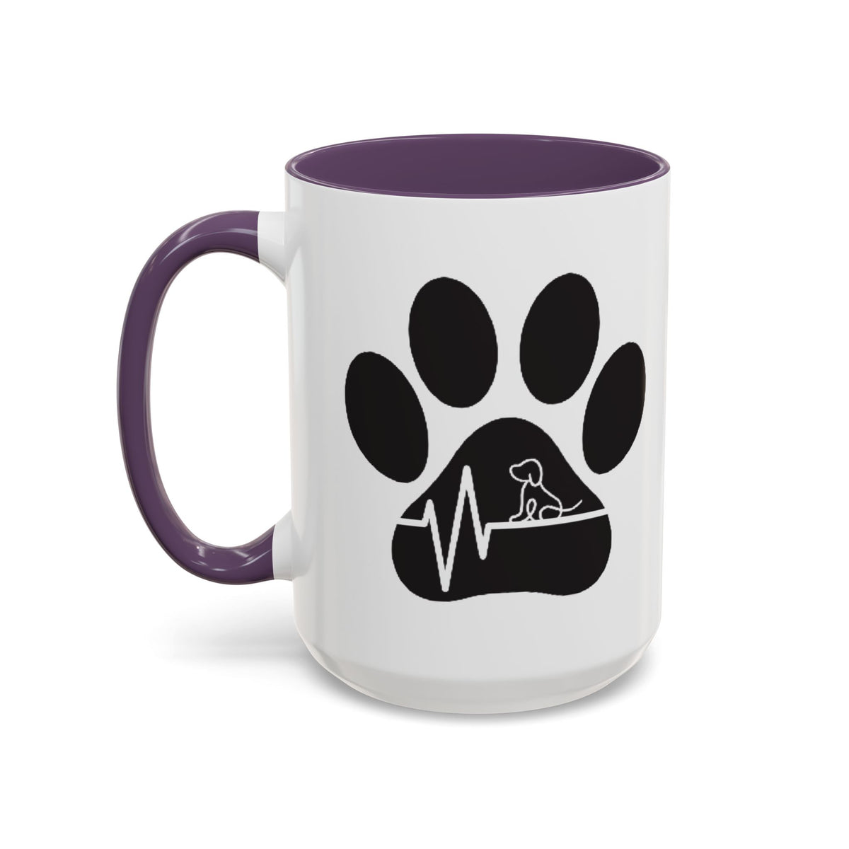 Dog Paw Heartbeat Coffee Mug — Pet Lover Accent Mug (11/15oz)