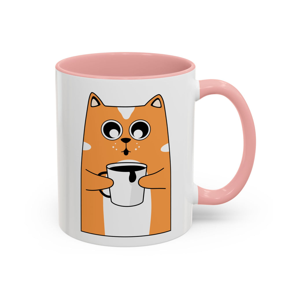 Sleepy Cat Accent Mug — 11/15oz Coffee Cup with Cat Design
