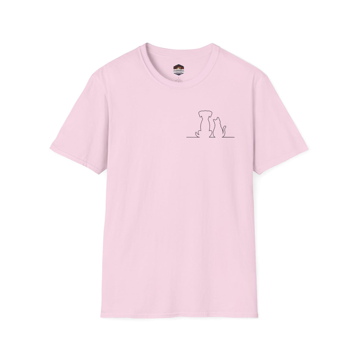 Dog and Cat Outline Tee — Minimal Pet Silhouette T-Shirt