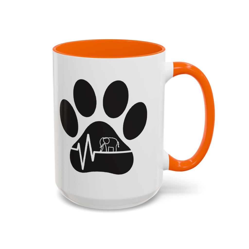 Elephant Paw Coffee Mug — Animal Rescue Heartbeat Accent Mug