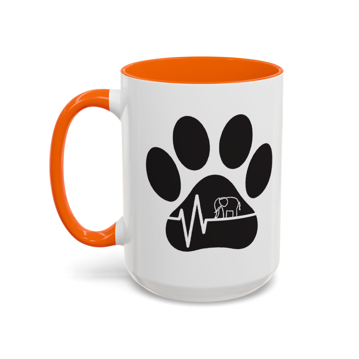 Elephant Paw Coffee Mug — Animal Rescue Heartbeat Accent Mug