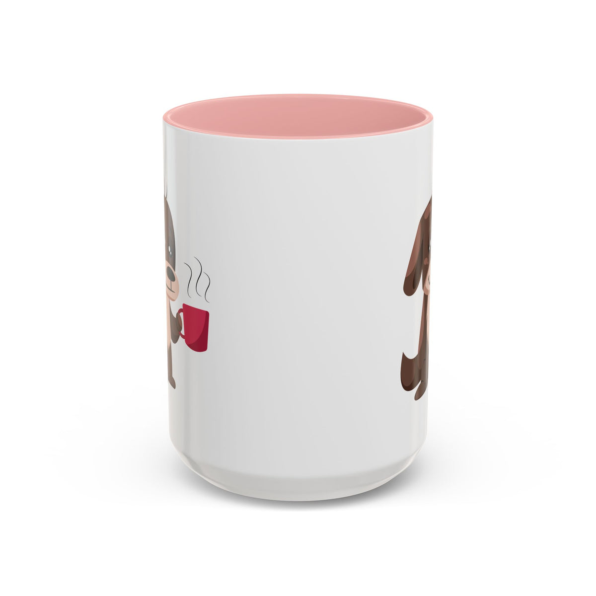 Cute Coffee Dog Mug — Adorable Puppy Holding Coffee Accent Mug (11/15 oz)