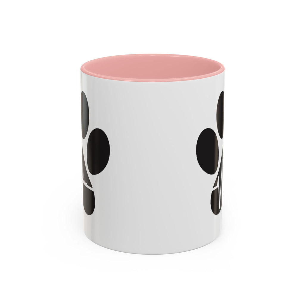 Cat Paw Heartbeat Coffee Mug — Pet Lover Accent Mug (11/15oz)