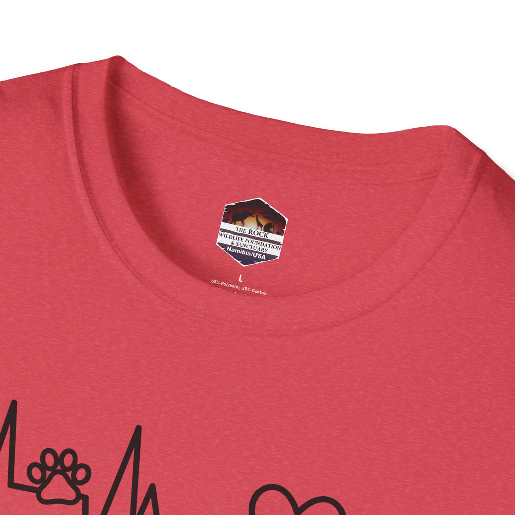 Heartbeat Paw & Heart T-Shirt — Pet Lover EKG Tee
