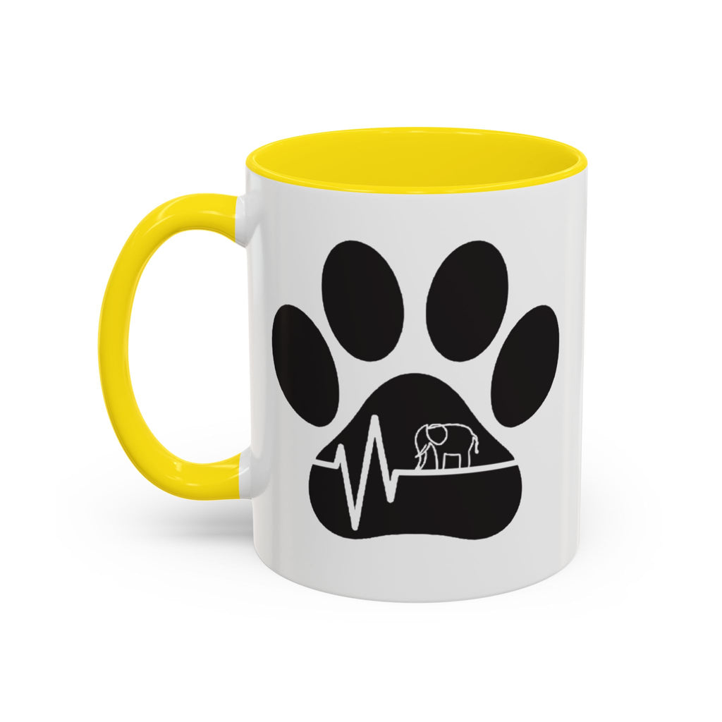 Elephant Paw Coffee Mug — Animal Rescue Heartbeat Accent Mug