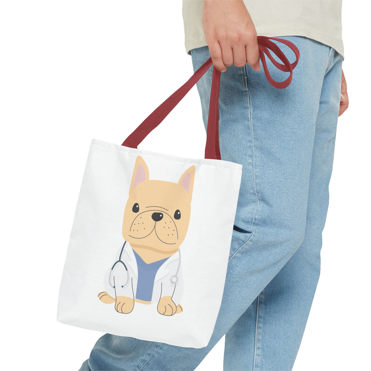 Doctor French Bulldog Tote Bag — Cute Vet Dogtor Canvas Tote