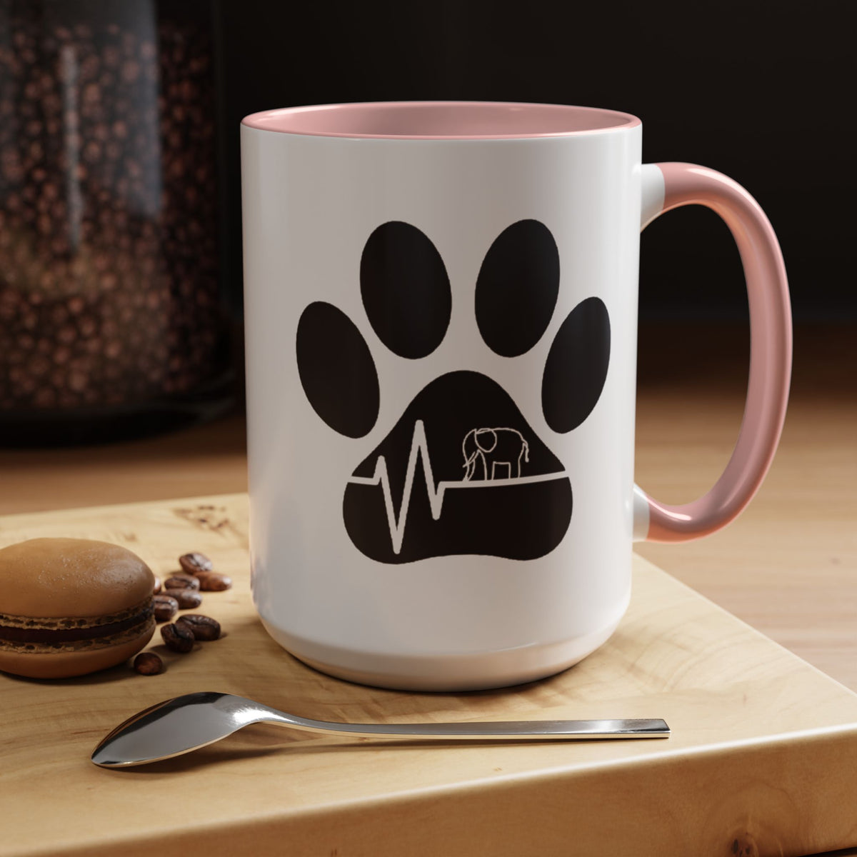 Elephant Paw Coffee Mug — Animal Rescue Heartbeat Accent Mug