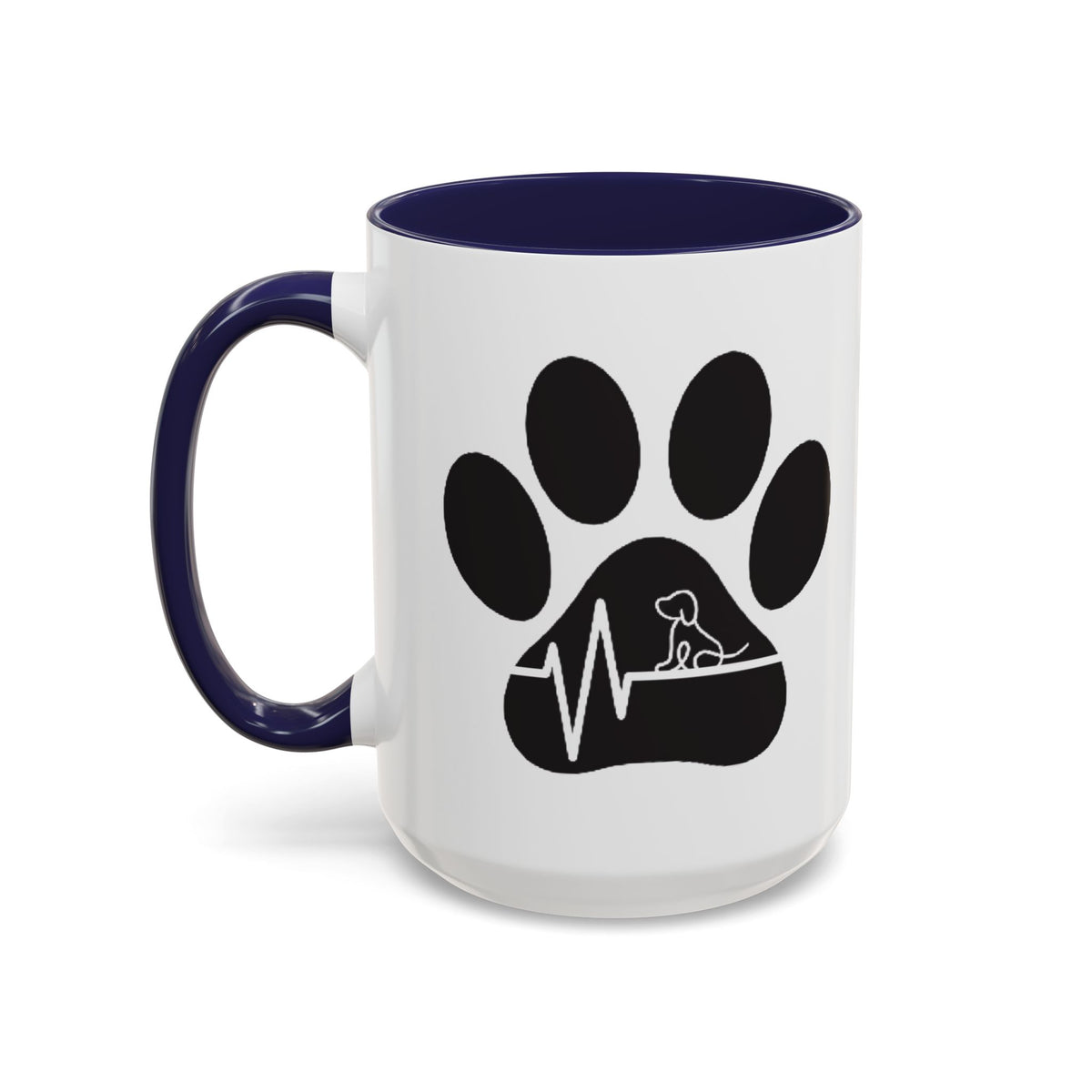 Dog Paw Heartbeat Coffee Mug — Pet Lover Accent Mug (11/15oz)