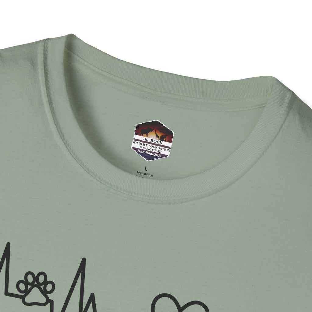 Heartbeat Paw & Heart T-Shirt — Pet Lover EKG Tee