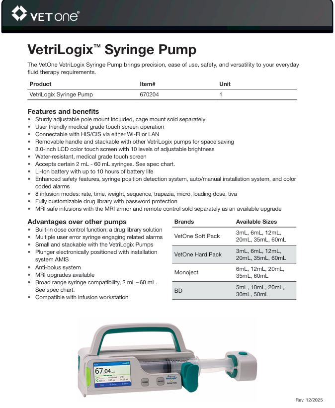 VetriLogix Syringe Pump