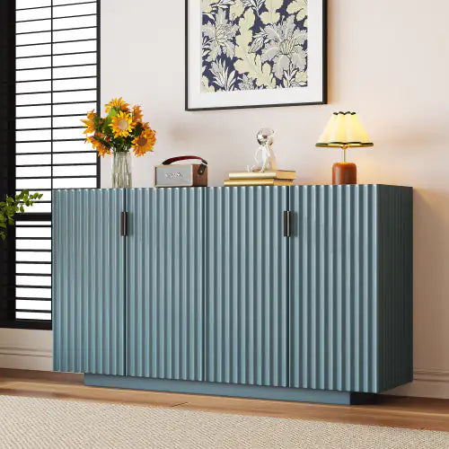 Retro Style 4-Door Cabinet-Antique Blue