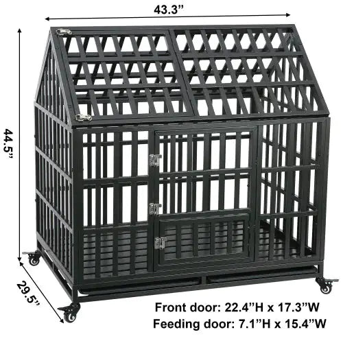 Heavy Duty Dog Crate with Roof