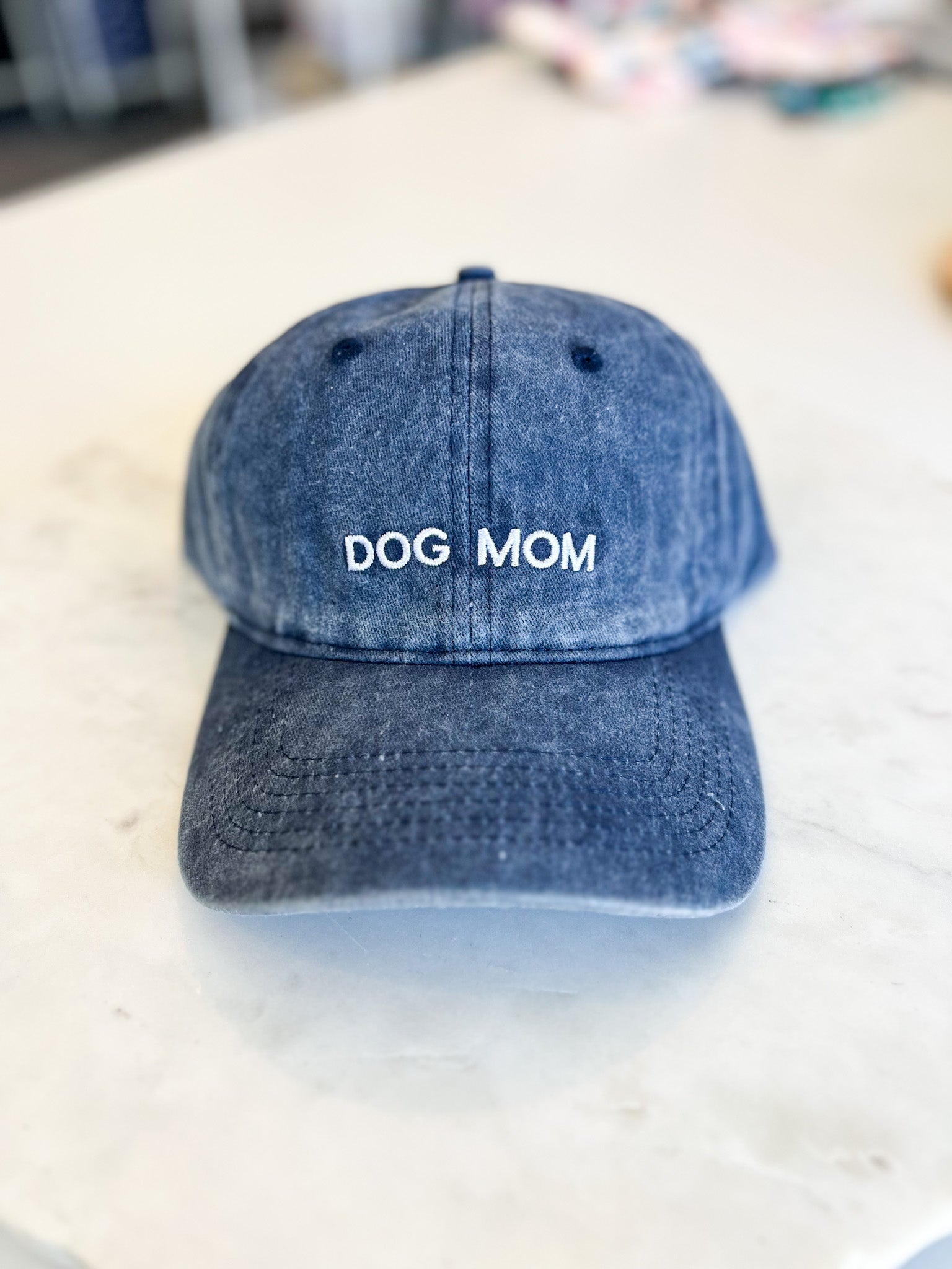 Dog Mom Hat Blue