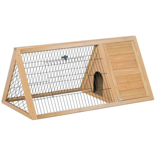 Wooden A-Frame Outdoor Rabbit Cage