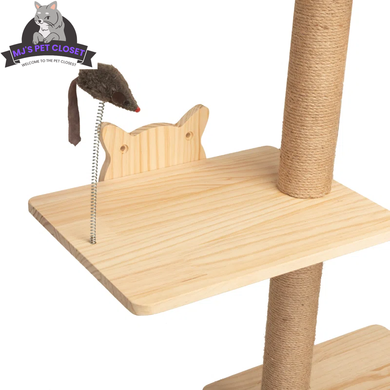 Elevate Your Cat's Playtime with the Darkiel 7-Piece Wall-Mounted Climbing Tower